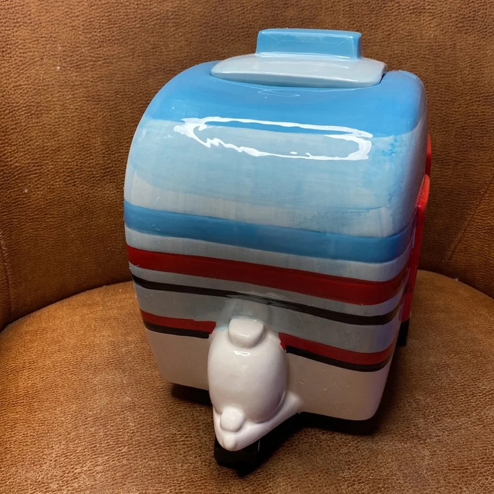 Cookie Jar Ceramic Hand Painted Camper Rv Cookie Jar